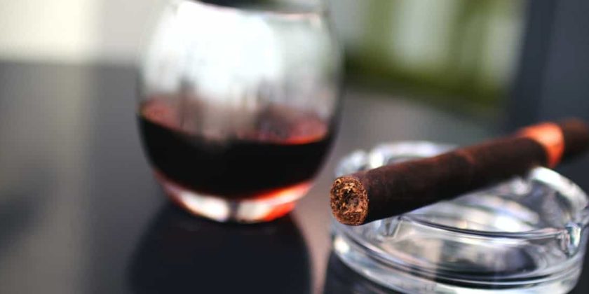 cigar and red wine